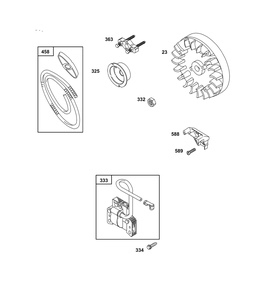 Flywheel, Ignition, And Starter Group Diagram and Parts List for 243431-3135-08  Briggs and Stratton Engine
